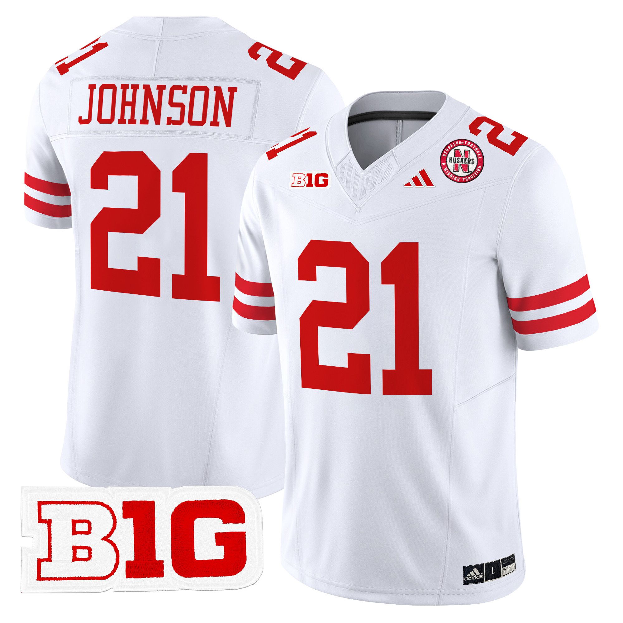 Men Nebraska Cornhuskers #21 Johnson White 2024 Vapor Limited NCAA Jersey->ncaa teams->NCAA Jersey